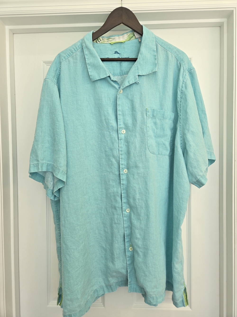 Tommy Bahama Aqua 100% Linen SS Button-Down Shirt Resort Beach Big & Tall XXXL